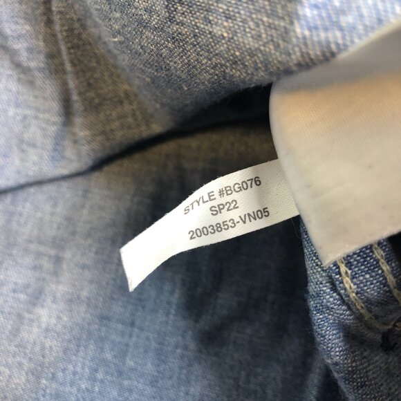 J Crew Shirt Womens 18 Blue Denim Pearl Snap Chambray Top Western Short Sleeve - Picture 7 of 9